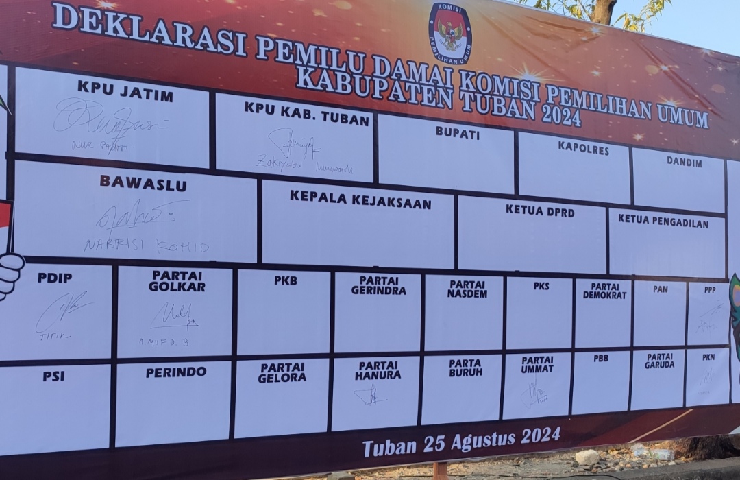 Forkopimda Tuban Absen pada Deklarasi Pemilu Damai