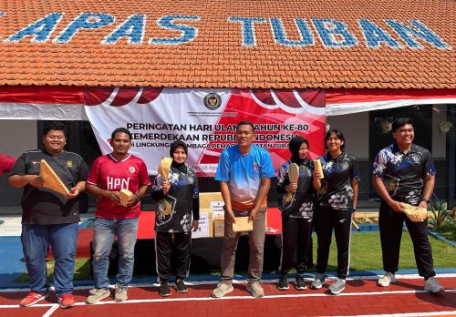Lapas Tuban Gandeng Wartawan Bangun Jembatan Informasi Lewat Olahraga Bareng